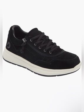 Women's Black Suede Lace-Up comfort jogger Sneaker with size 8 NIB
